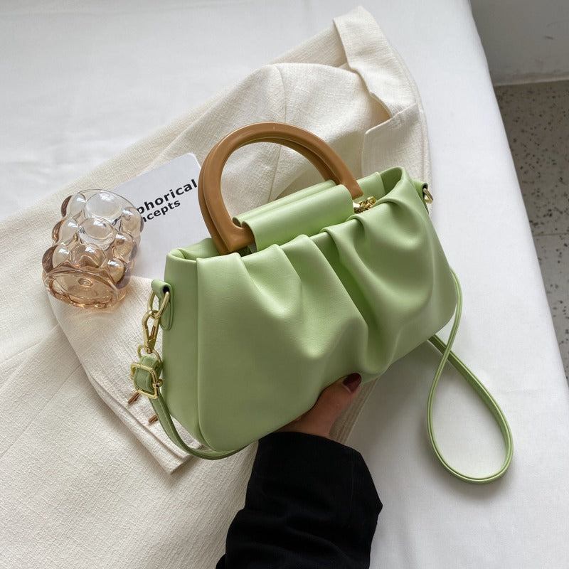 Bolso de mano para mujer efecto de piel fruncido estilo moderno - Amélie