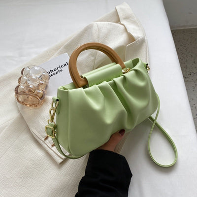 Bolso de mano para mujer efecto de piel fruncido estilo moderno - Amélie