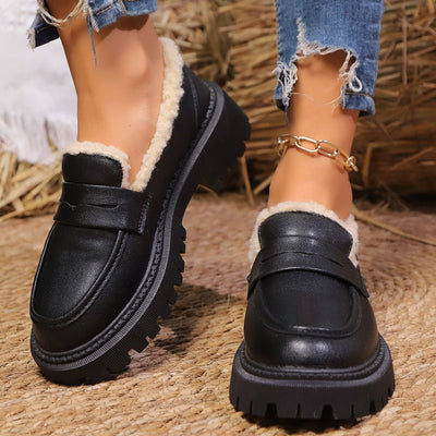 Mocasines con plataforma y forro cálido - Selia