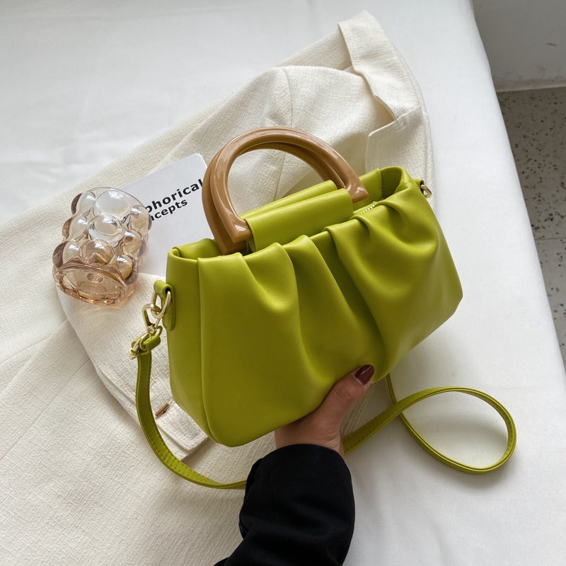 Bolso de mano para mujer efecto de piel fruncido estilo moderno - Amélie