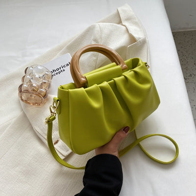 Bolso de mano para mujer efecto de piel fruncido estilo moderno - Amélie