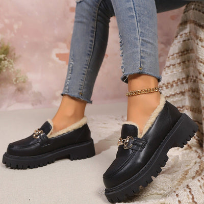 Mocasines con plataforma y forro cálido - Selia