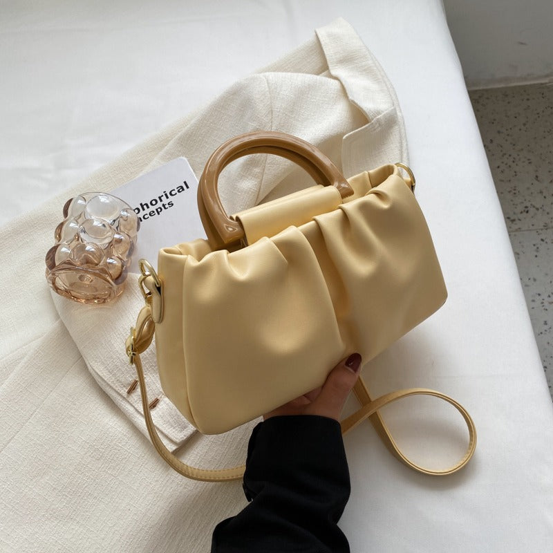 Bolso de mano para mujer efecto de piel fruncido estilo moderno - Amélie