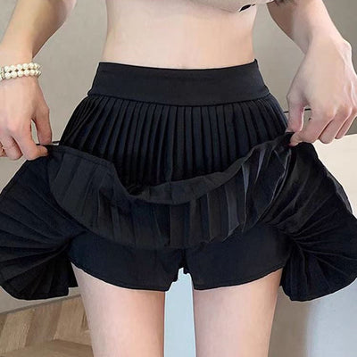 Minifalda para mujer de gasa plisada en capas corte evasé - Maëlle