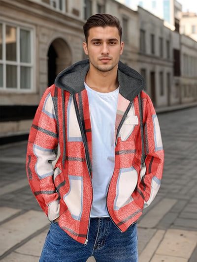 Chaqueta hombre cuadros con capucha casual - Pilato