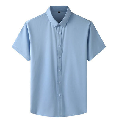 Camisa para hombre de poliéster elástico con manga corta - Lauro