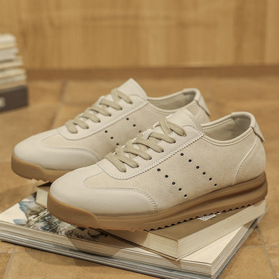Zapatillas casuales para hombre mezcla ante y piel sintética suela dentada - Cielo