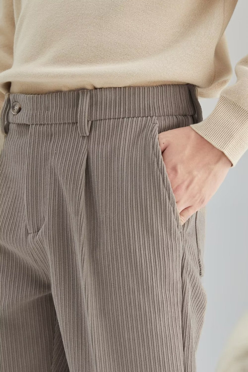 Pantalones hombre pana acanalada corte recto - Eddy