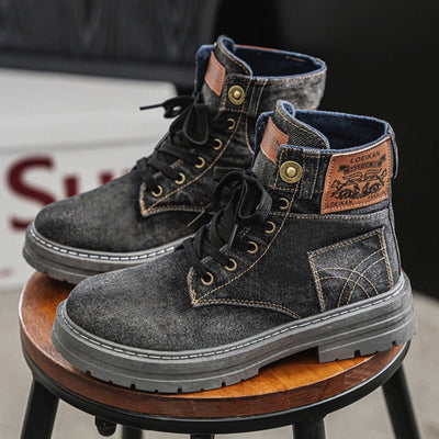 Botas hombre lona denim caña media estilo casual - Eron