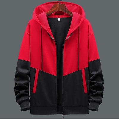 Sudadera hombre bicolor con capucha y cremallera frontal - Nexo