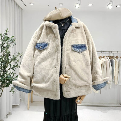 Chaqueta vaquera mujer forro borreguito oversize - Maelis