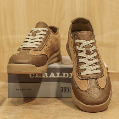 Zapatillas casuales para hombre mezcla ante y piel sintética suela dentada - Cielo