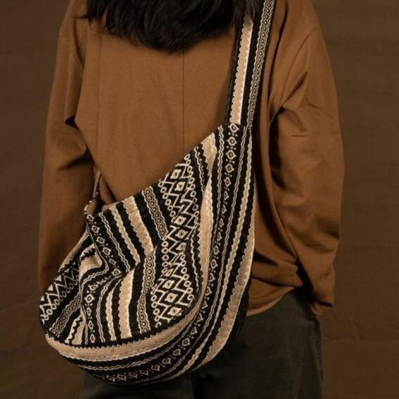 Bolso bandolera para mujer de tejido jacquard diseño étnico estilo vintage - Mariana