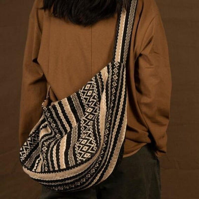 Bolso bandolera para mujer de tejido jacquard diseño étnico estilo vintage - Mariana
