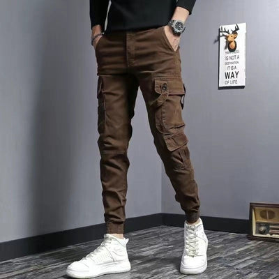 Pantalón cargo hombre algodón slim fit bolsillos laterales - Marius