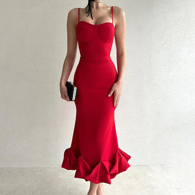 Siliana - Elegante slip dress monocolor