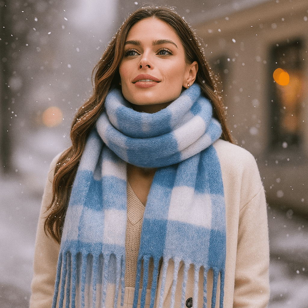 Bufanda de cuadros para mujer de efecto suave y elegante - Karmin