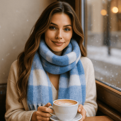 Bufanda de cuadros para mujer de efecto suave y elegante - Karmin