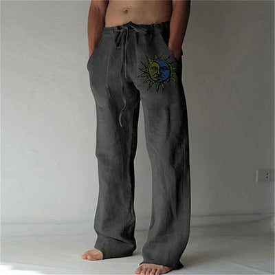 Sonnio - Pantalones de verano casuales de lino para hombre