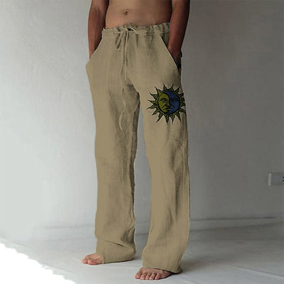 Sonnio - Pantalones de verano casuales de lino para hombre