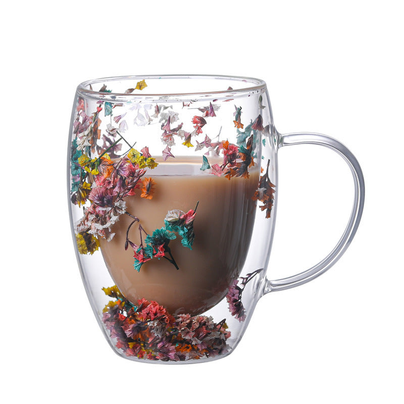 Vaso de Cristal de Doble Pared Floral