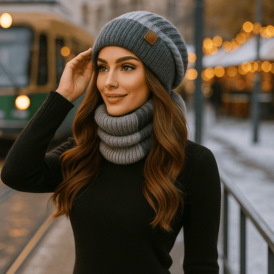 Gorro y bufanda para mujer estilo invierno suave - Alvyn