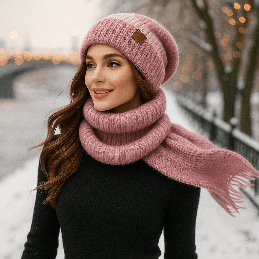 Gorro y bufanda para mujer estilo invierno suave - Alvyn