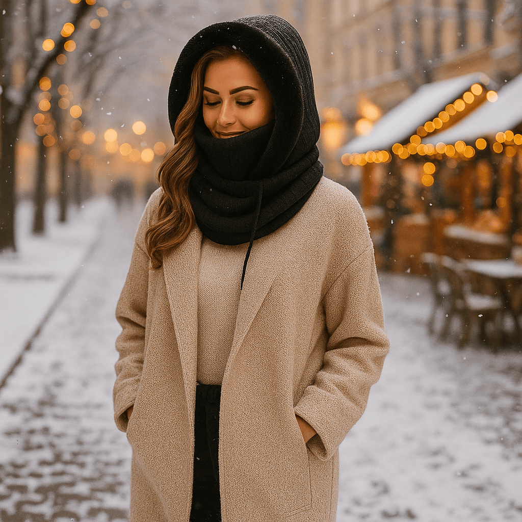 Capucha bufanda para mujer estilo invierno envolvente - Elrian