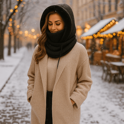 Capucha bufanda para mujer estilo invierno envolvente - Elrian