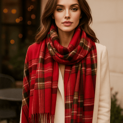 Pehmeä ja Tyylikäs Ruudullinen Huivi – Liora - EmiyoSuomi - Huivit