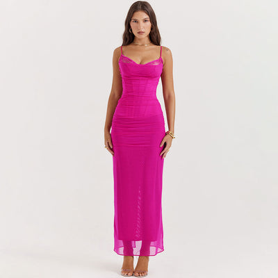 Frida - Vestido largo rosa