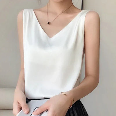Nora - Top femenino suave como la seda, elegante y vaporoso