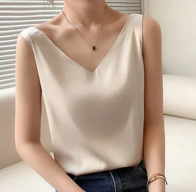 Nora - Top femenino suave como la seda, elegante y vaporoso