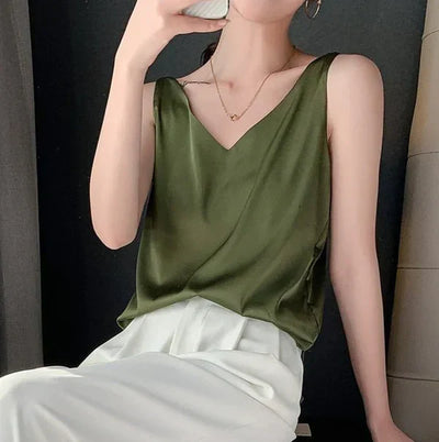 Nora - Top femenino suave como la seda, elegante y vaporoso