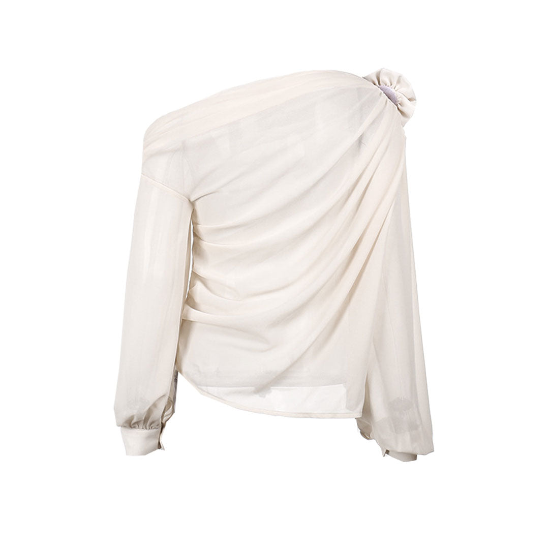 Margaret - Blusa de gasa con un hombro