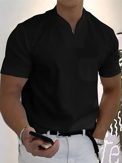 Camiseta de fitness ajustada con cuello en V para hombre