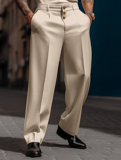 Victor - Pantalones de traje rectos y versátiles para el verano