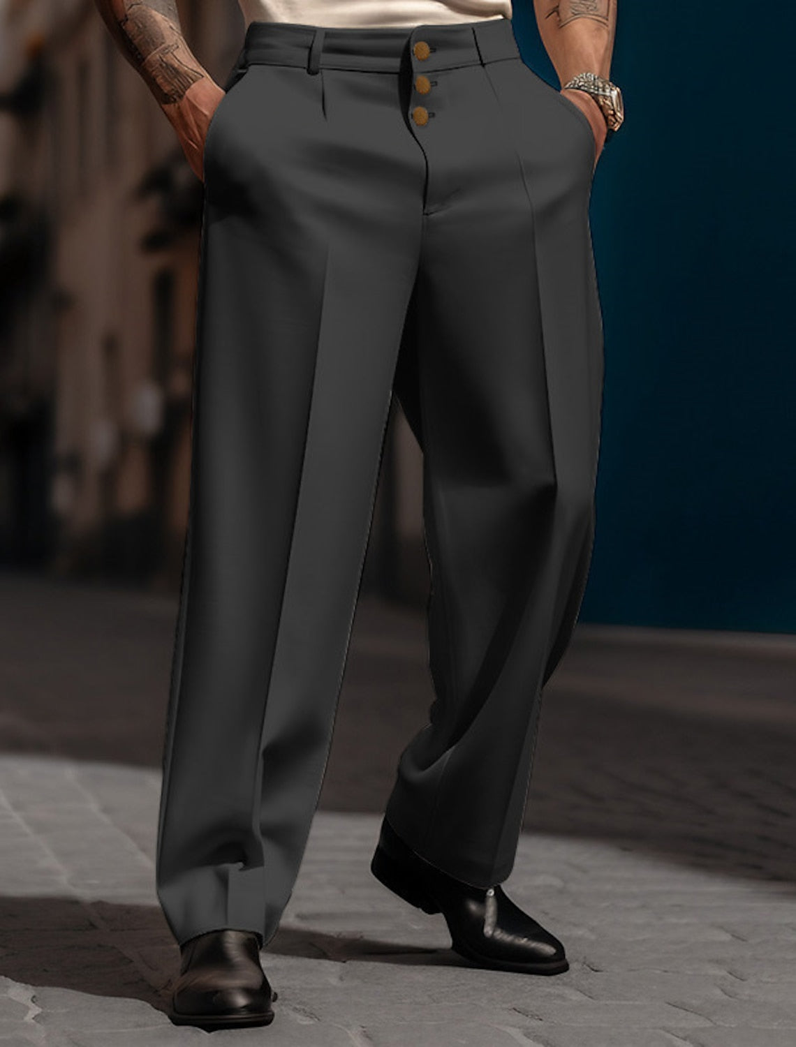 Victor - Pantalones de traje rectos y versátiles para el verano