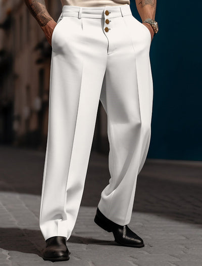 Victor - Pantalones de traje rectos y versátiles para el verano