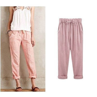 Pantalones de verano para mujer - estilo casual con cordón de ajuste