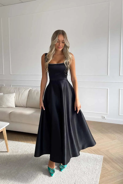 Anna - Vestido elegante sin mangas de cuello cuadrado