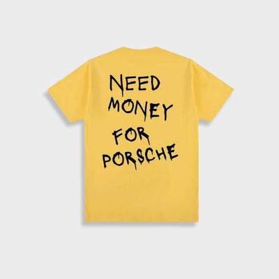 Marlon - Camiseta de algodón vintage para hombre "Need Money For Porsche